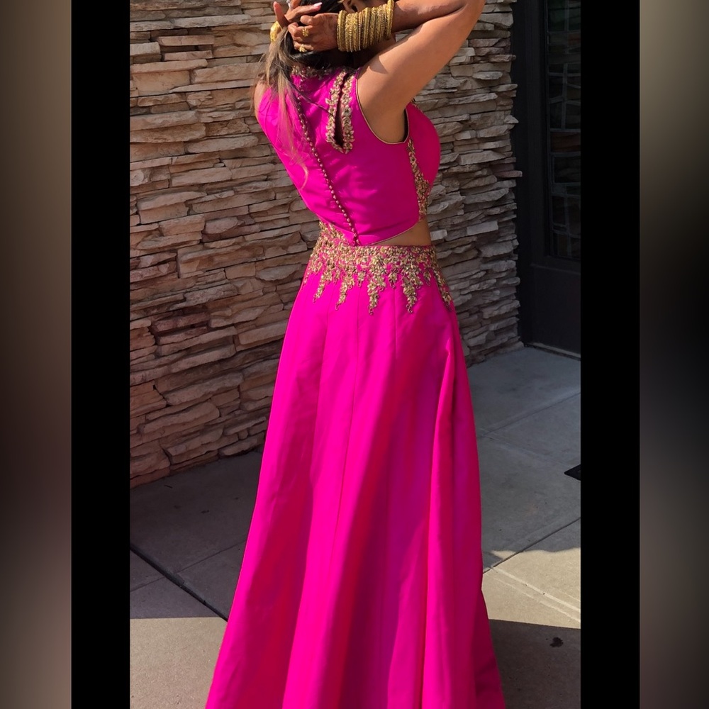 Women's Fuchsia Embellished A-Line Skirt